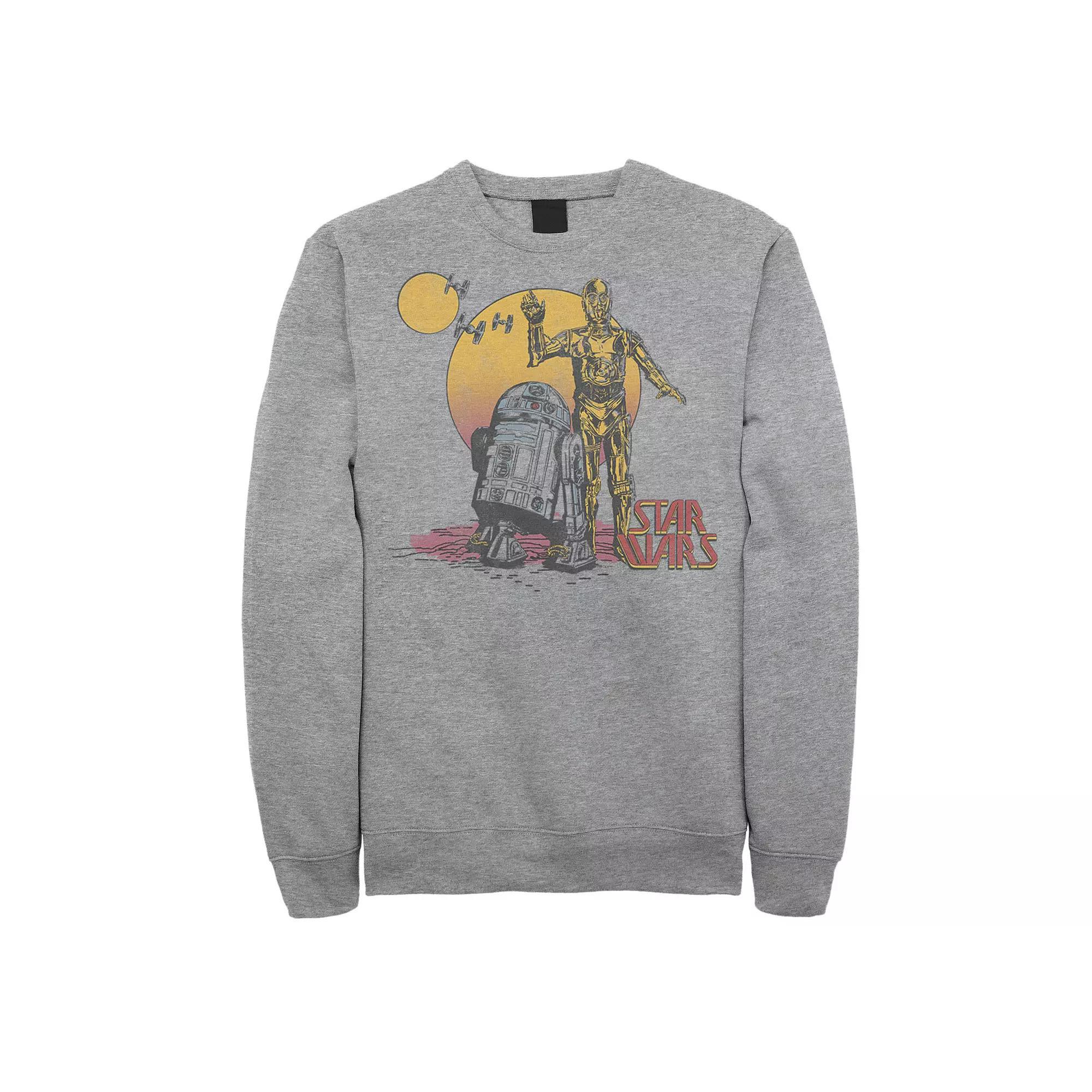 Men's Star Wars R2-D2 And C-3PO Sunset Portrait Graphic Fleece Pullover,  Product Image