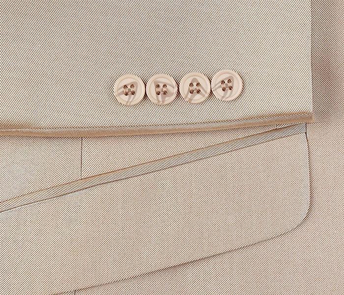 Beige Regular Fit Sharkskin Italian Styled 2 Piece Suit Product Image