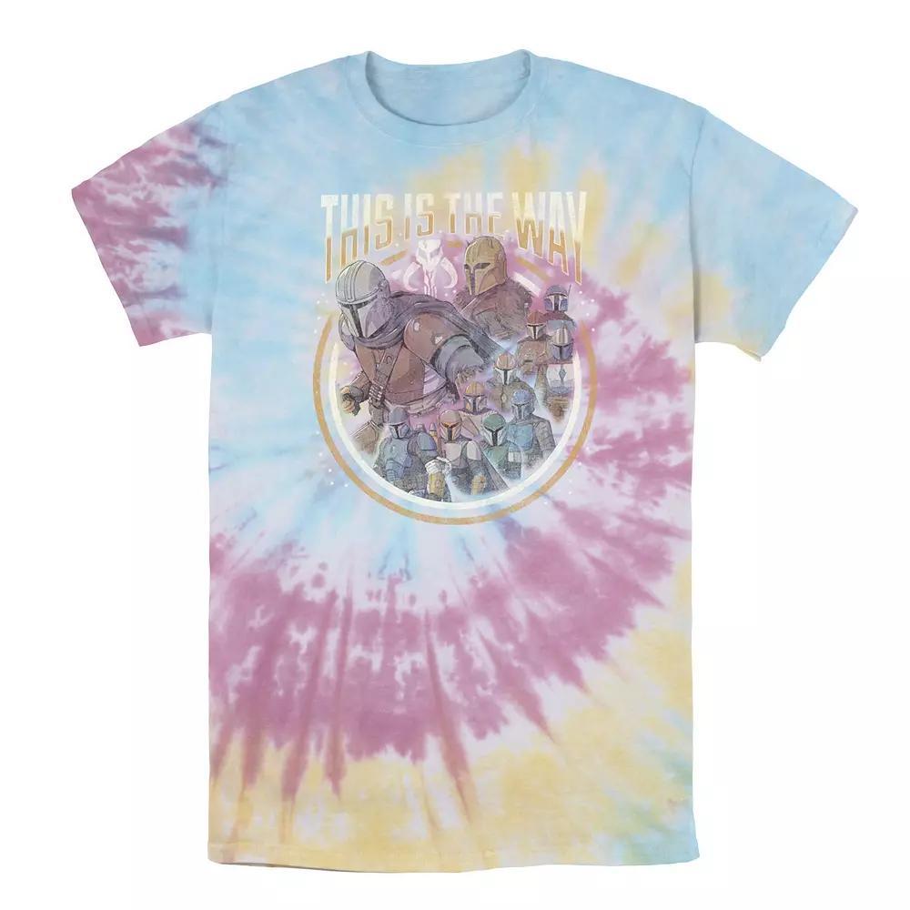 Men's Star Wars The Mandalorian Group Shot This Is The Way Tee, Boy's, Size: Small, Blue Pink Light Yellow Product Image