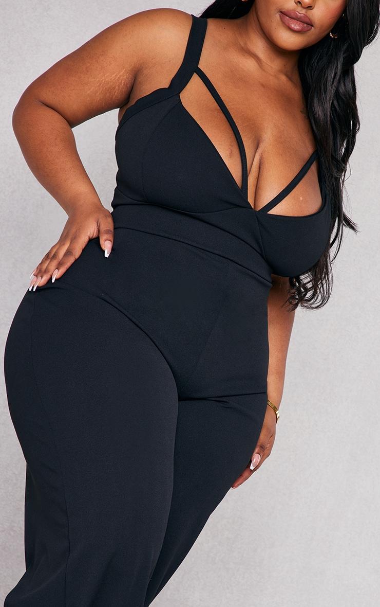 Plus Black Strap Detail Jumpsuit Product Image