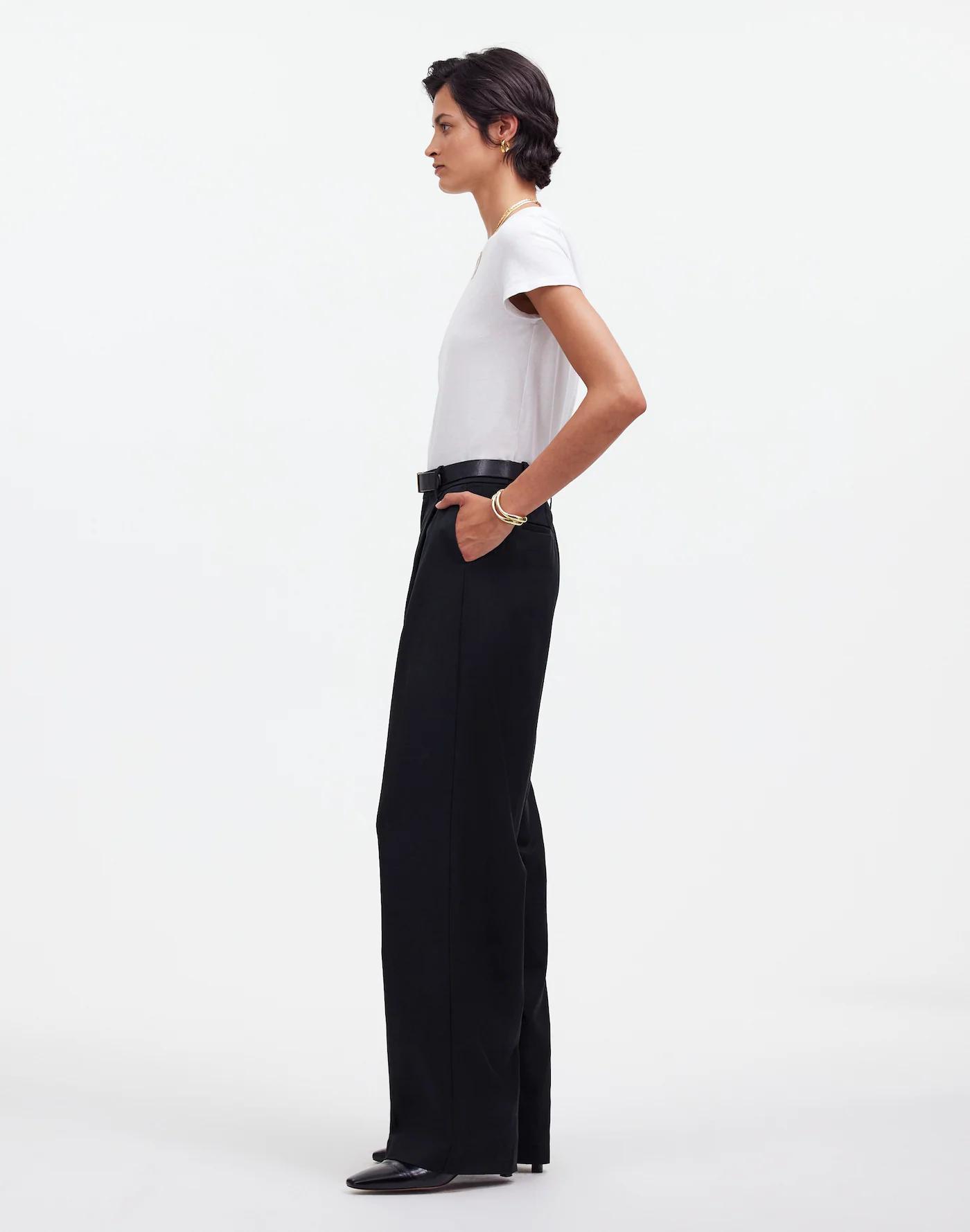 Slouchy Straight Pants in Drapey Twill Product Image