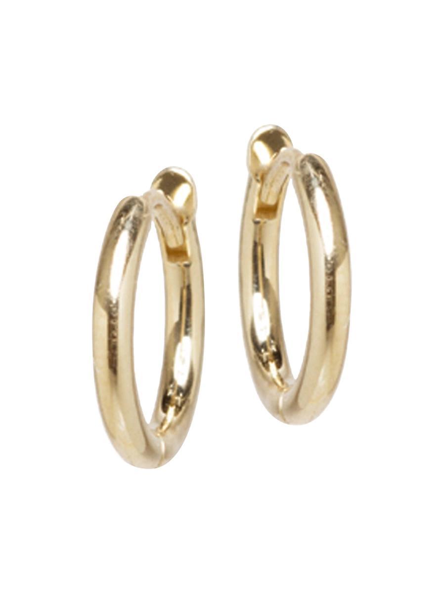 Womens 14K Yellow Gold Extra-Small Hinged Huggie Hoop Earrings Product Image