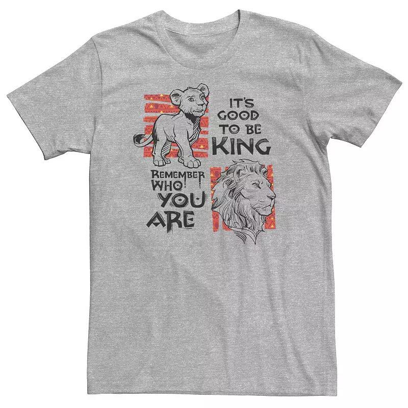 Big & Tall Disney The Lion King Live Action Simba Mufasa Quotes Poster Tee, Men's, Size: 4XL Tall, Athletic Grey Product Image