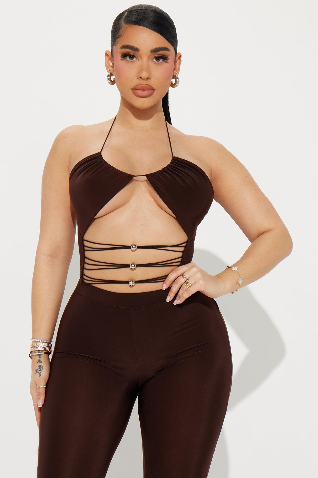 Sassy Mood Pant Set - Brown Product Image