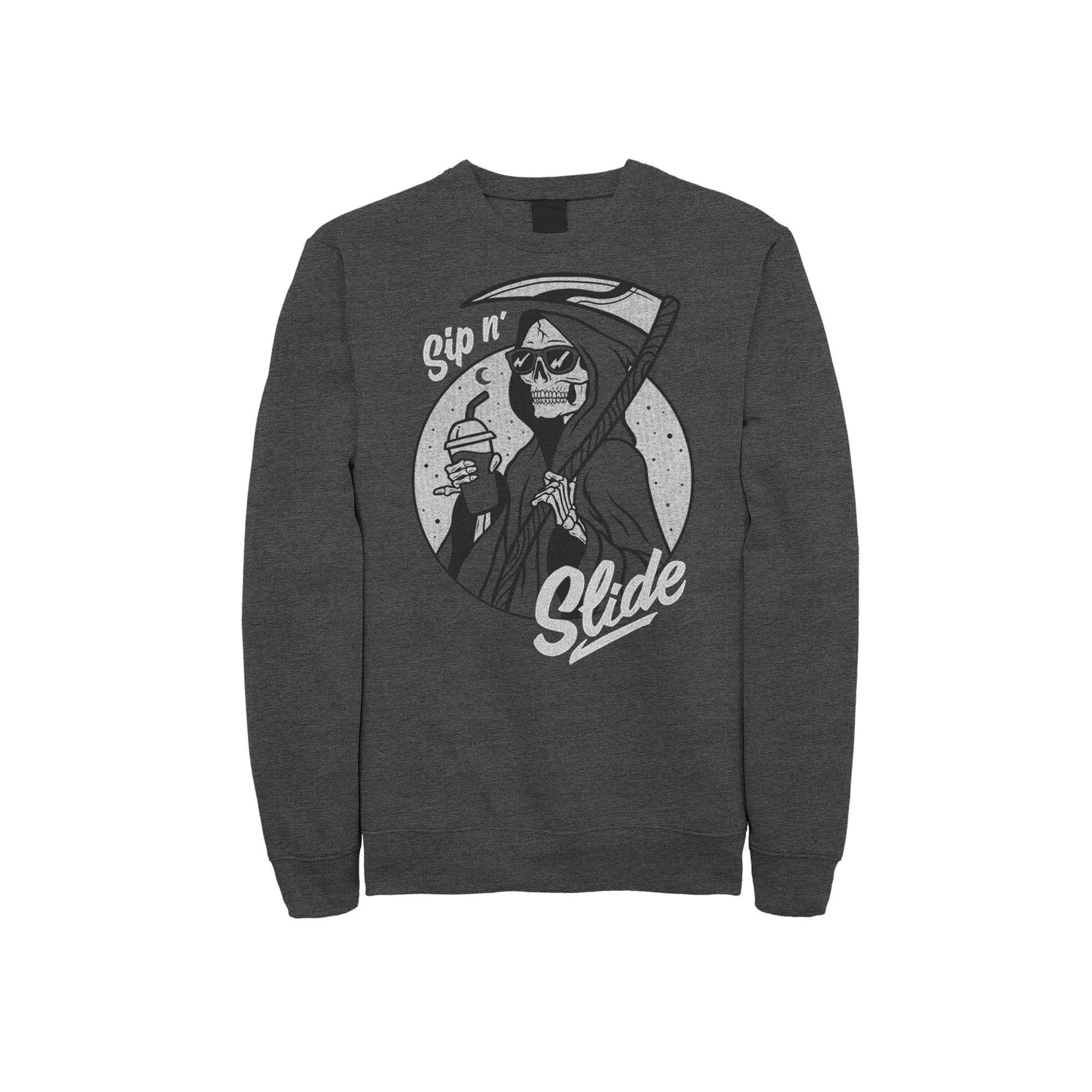 Men's Sip n' Slide Grim Reaper Circle Portrait Sweatshirt,  Product Image