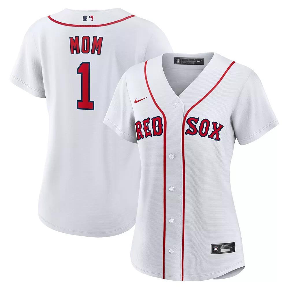 Women's Nike White Boston Red Sox #1 Mom Home Replica Jersey,  Product Image