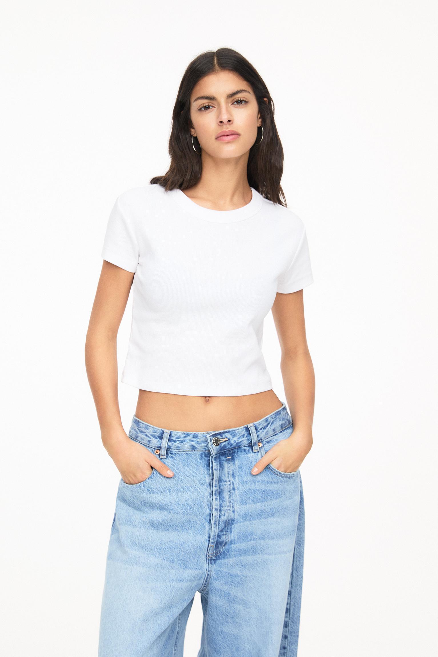 Ribbed cropped T-shirt Product Image