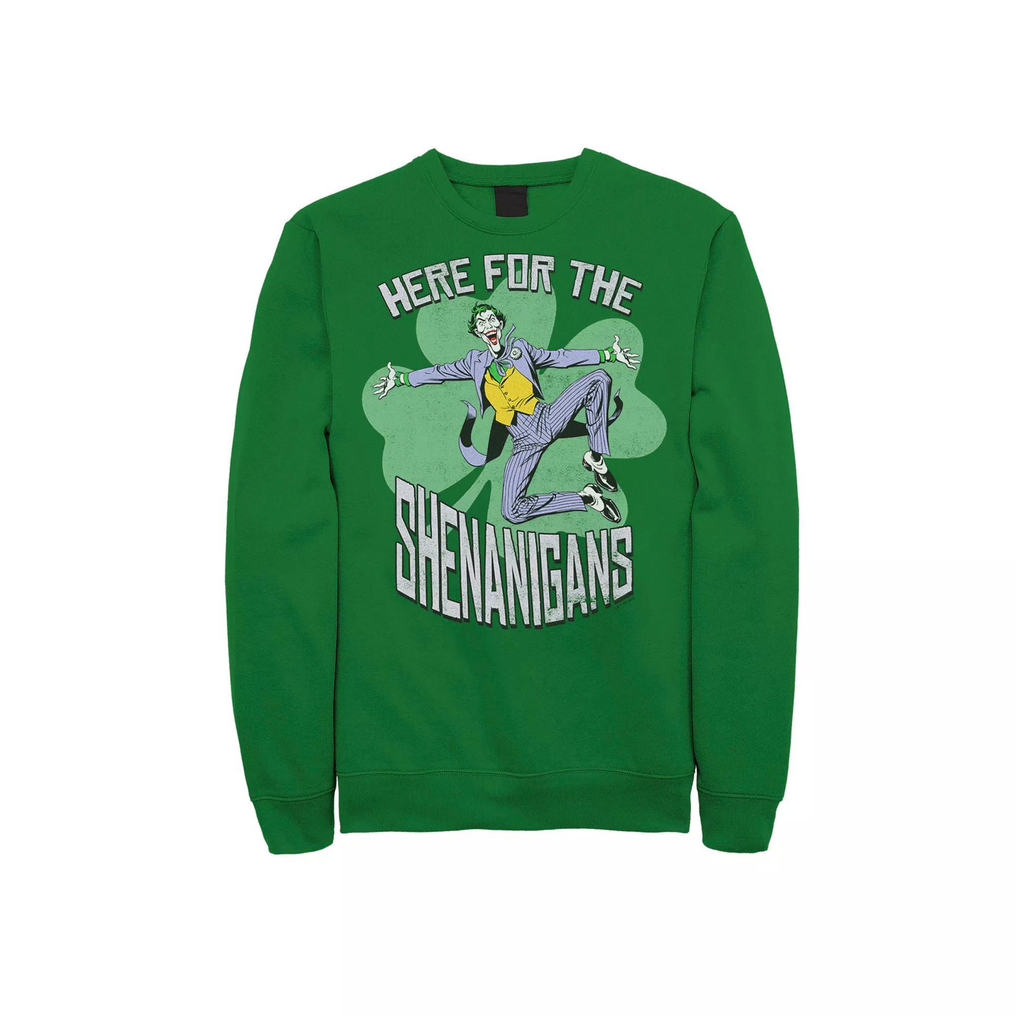 Men's DC Comics The Joker "Here For The Shenanigans" St. Patrick's Day Sweatshirt, Size: XXL, Kelly Product Image