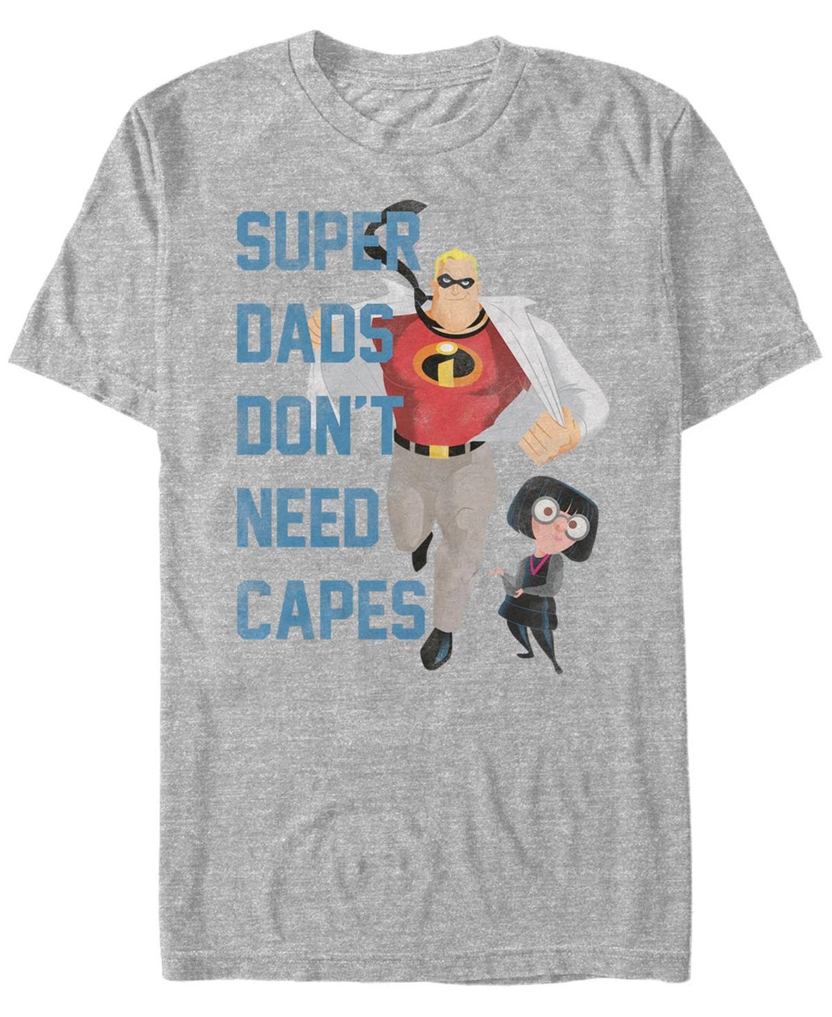 Mens Disney Pixar Incredibles Dont Need Capes Graphic Tee Athletic Grey Product Image