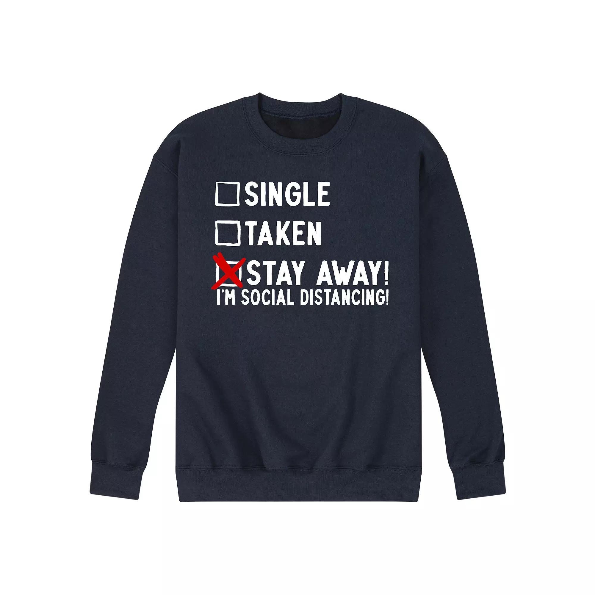 Men's Single Taken Stay Away Fleece Sweatshirt, Size: Large, Blue Product Image