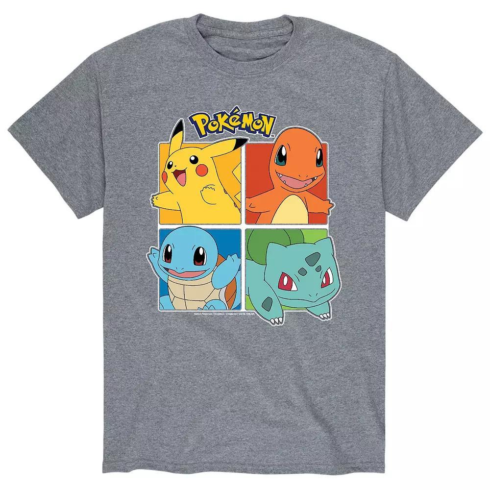 Men's Pokemon Partner Squares Tee, Size: Medium, Gray Product Image