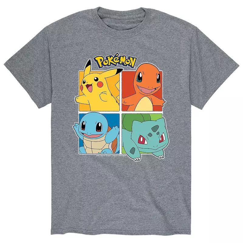 Men's Pokemon Partner Squares Tee, Size: Medium, Gray Product Image