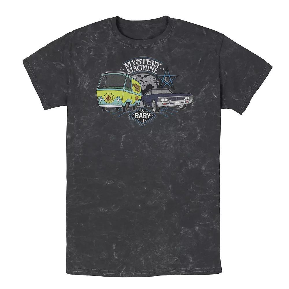 Men's Scooby-Doo Scoobynatural Mystery Machine & Baby Tee, Size: Large, Black Product Image