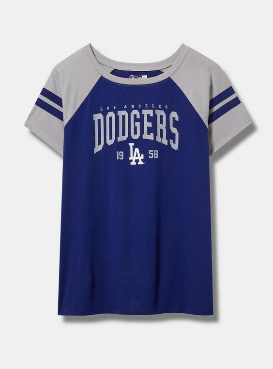 Los Angeles Dodgers Fitted Cotton Varsity Tee Product Image