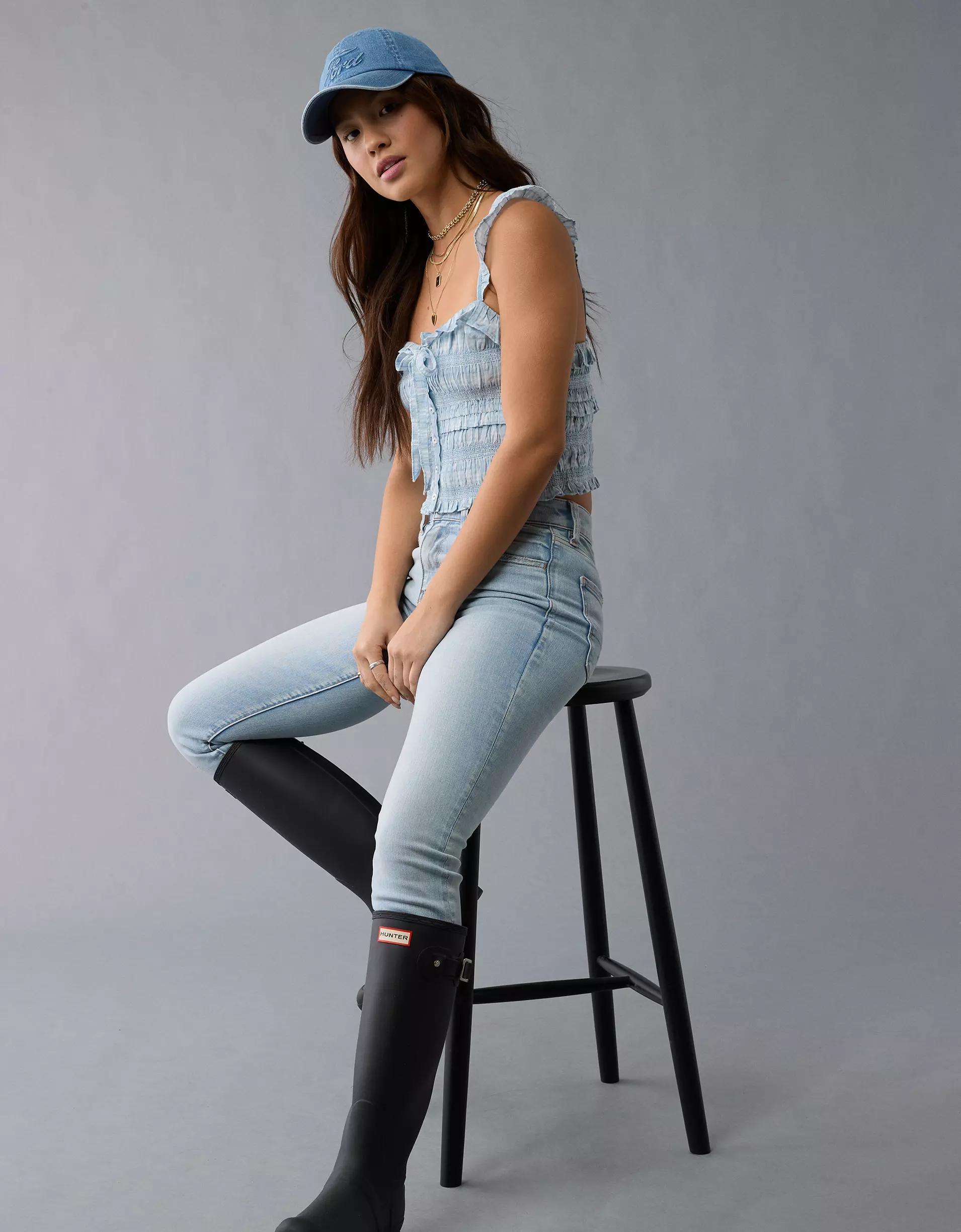 AE Smocked Ruffle Tank Top Product Image