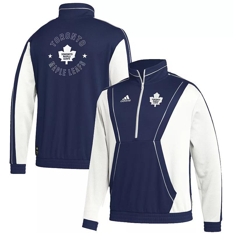 Mens adidas Blue Toronto Maple Leafs Team Classics Half-Zip Jacket Product Image