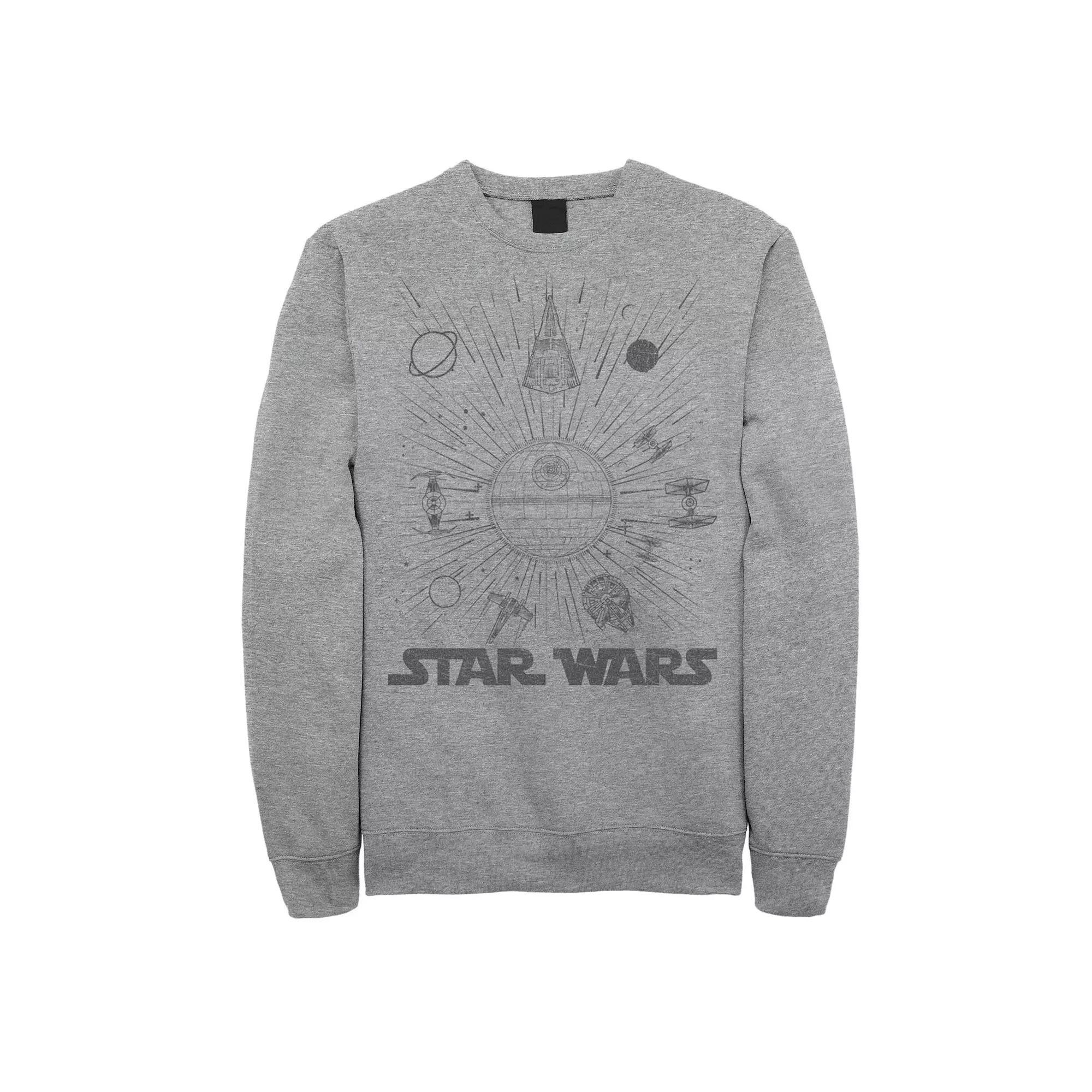 Men's Star Wars Ships And Lines Burst Sweatshirt,  Product Image