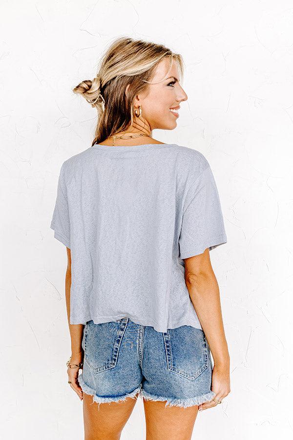 Sweet On Me Front Tie Top In Airy Blue Product Image