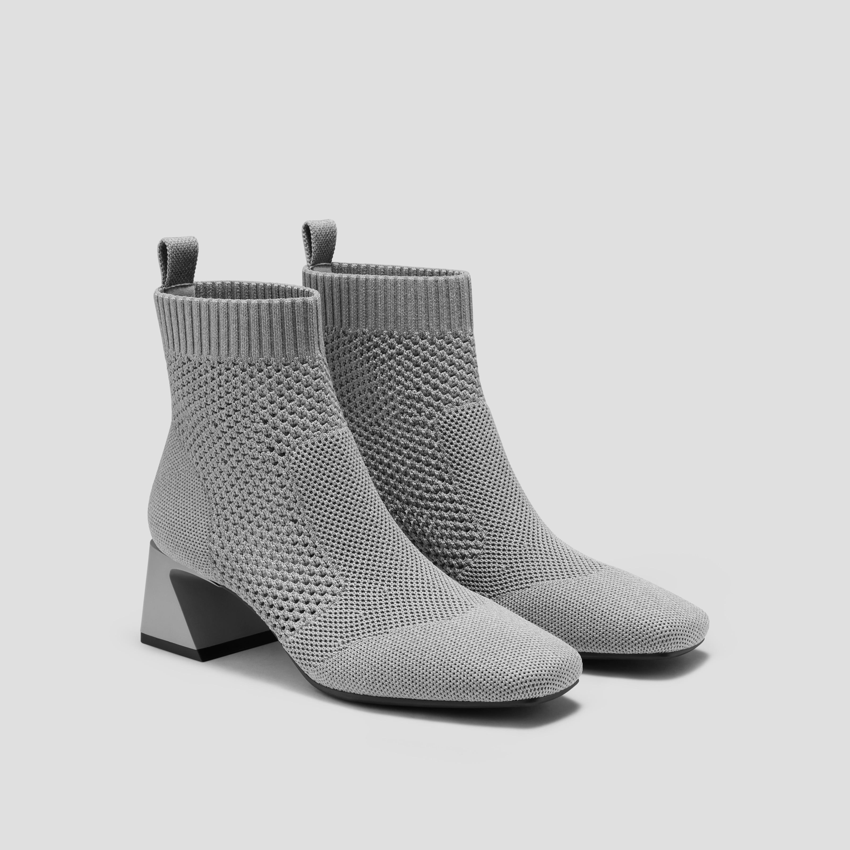 Square-Toe Perforated Heeled Boots (Melissa) Product Image