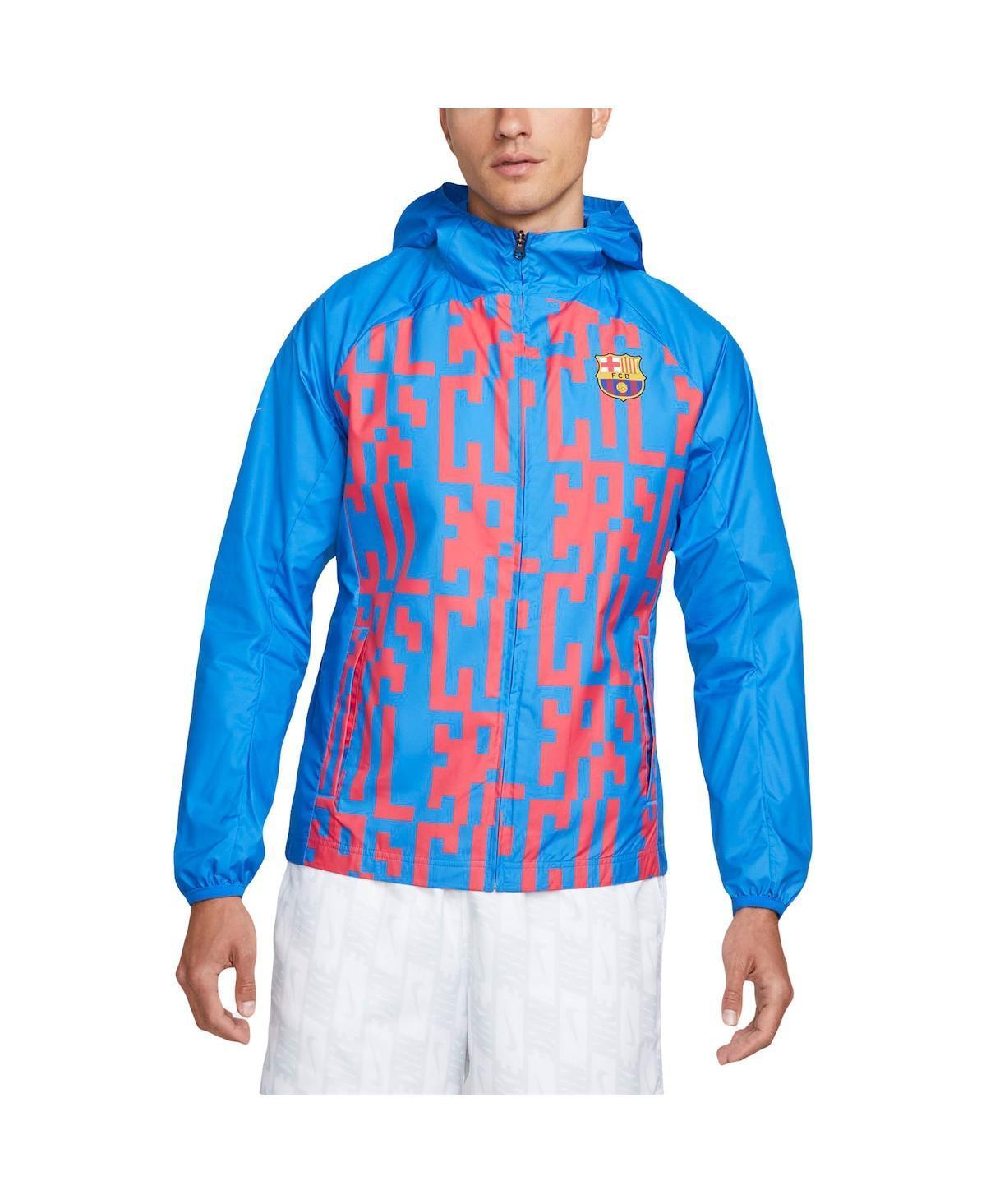 Men's Nike Blue Barcelona AWF Raglan Full-Zip Jacket, Size: Medium, Bar Blue Product Image