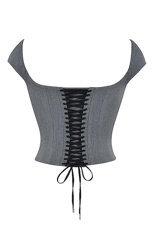 Rowena Grey Lace Back Corset Product Image