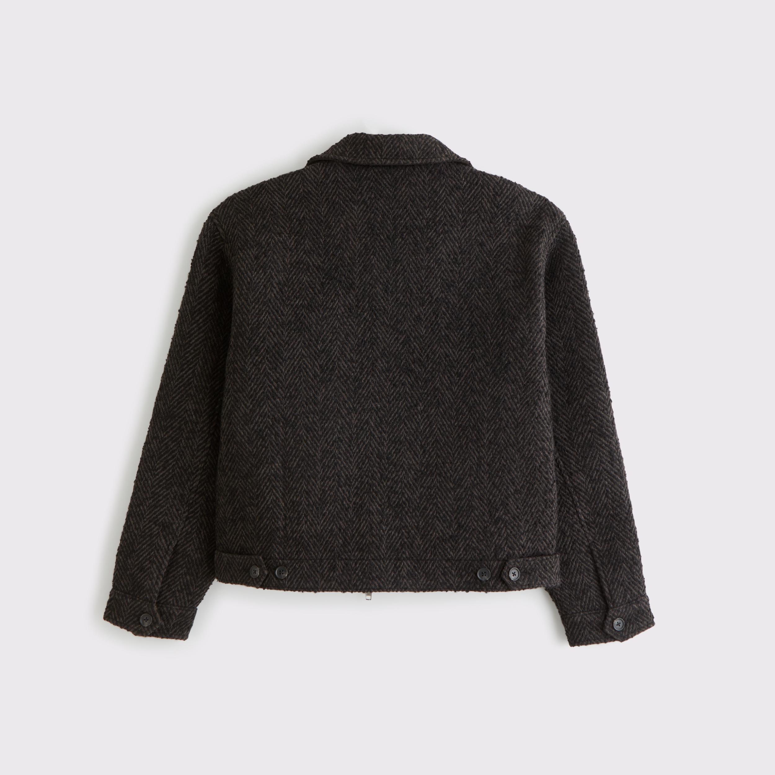 Cropped Wool-Blend Zip Jacket Product Image
