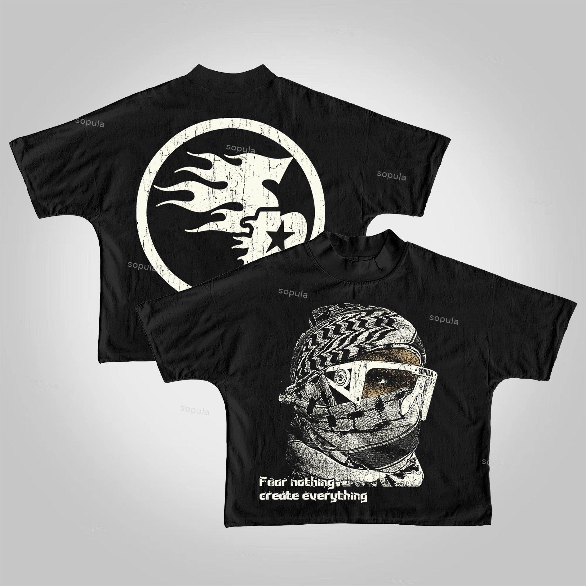 Sopula Fear Nothing, Create Everything Vintage Characters Cropped T-Shirts Product Image