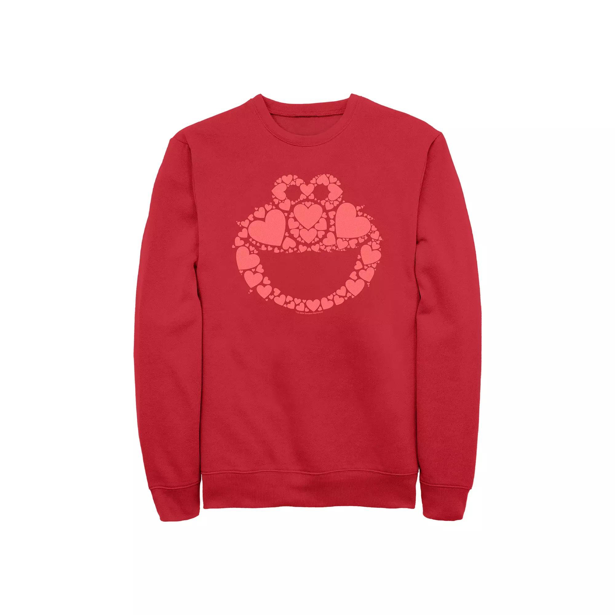 Men's Sesame Street Elmo's Heart Filled Head Graphic Fleece,  Product Image