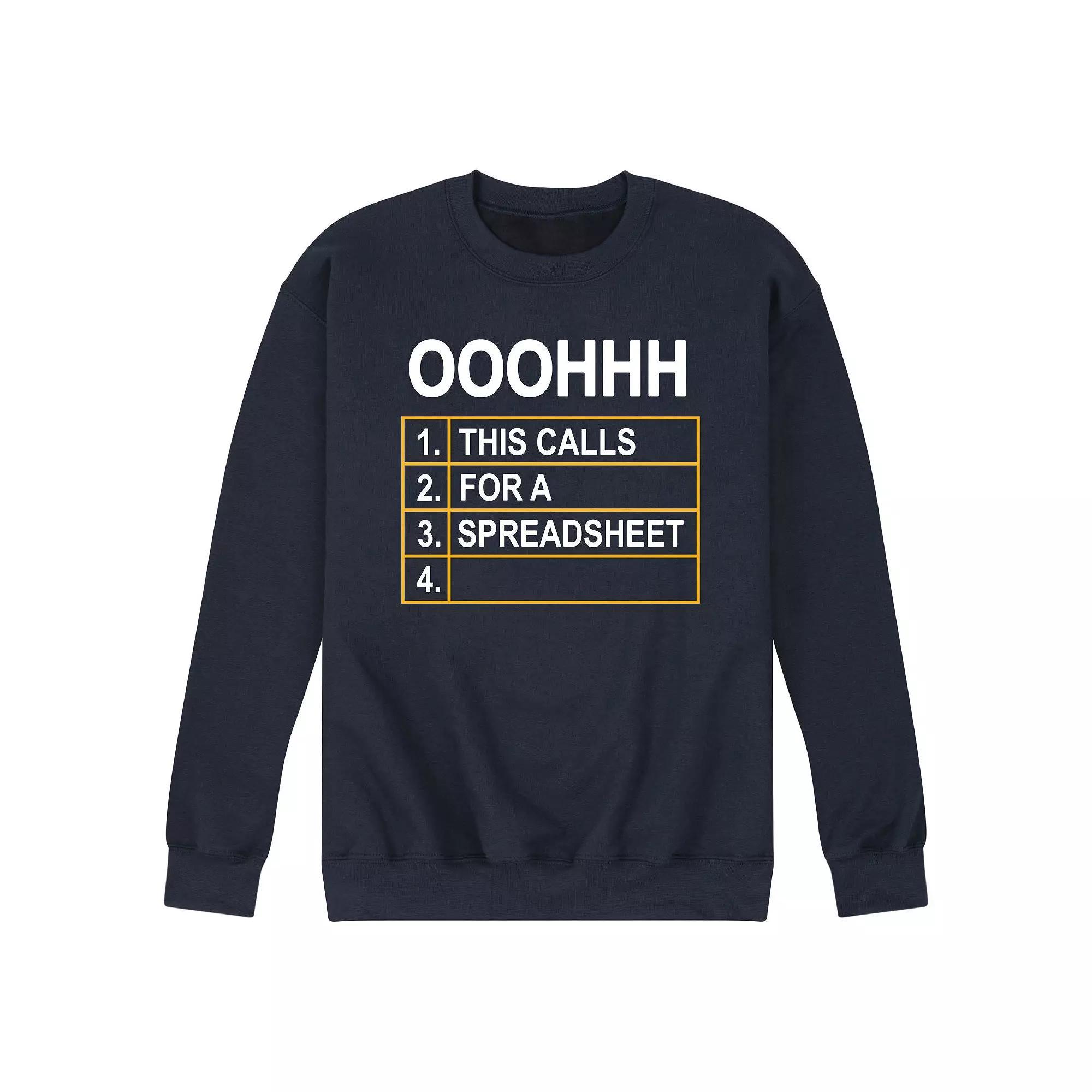 Men's This Calls For Spreadsheet Sweatshirt,  Product Image