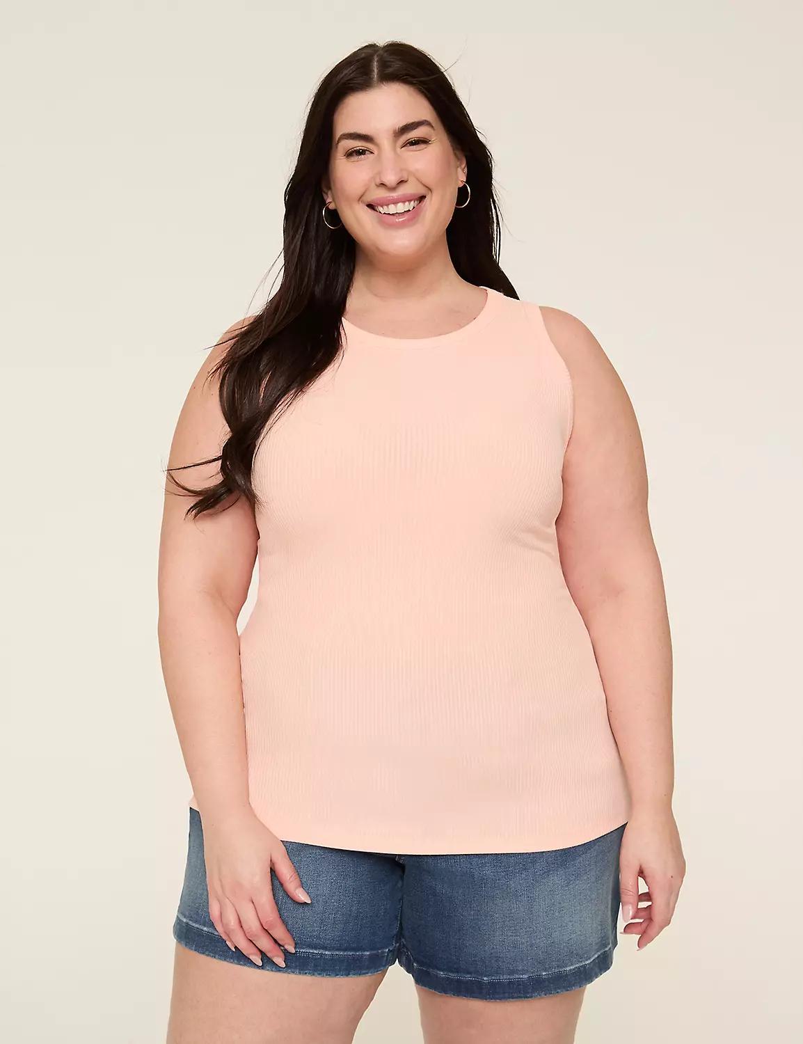 High-Neck Rib Tank Product Image