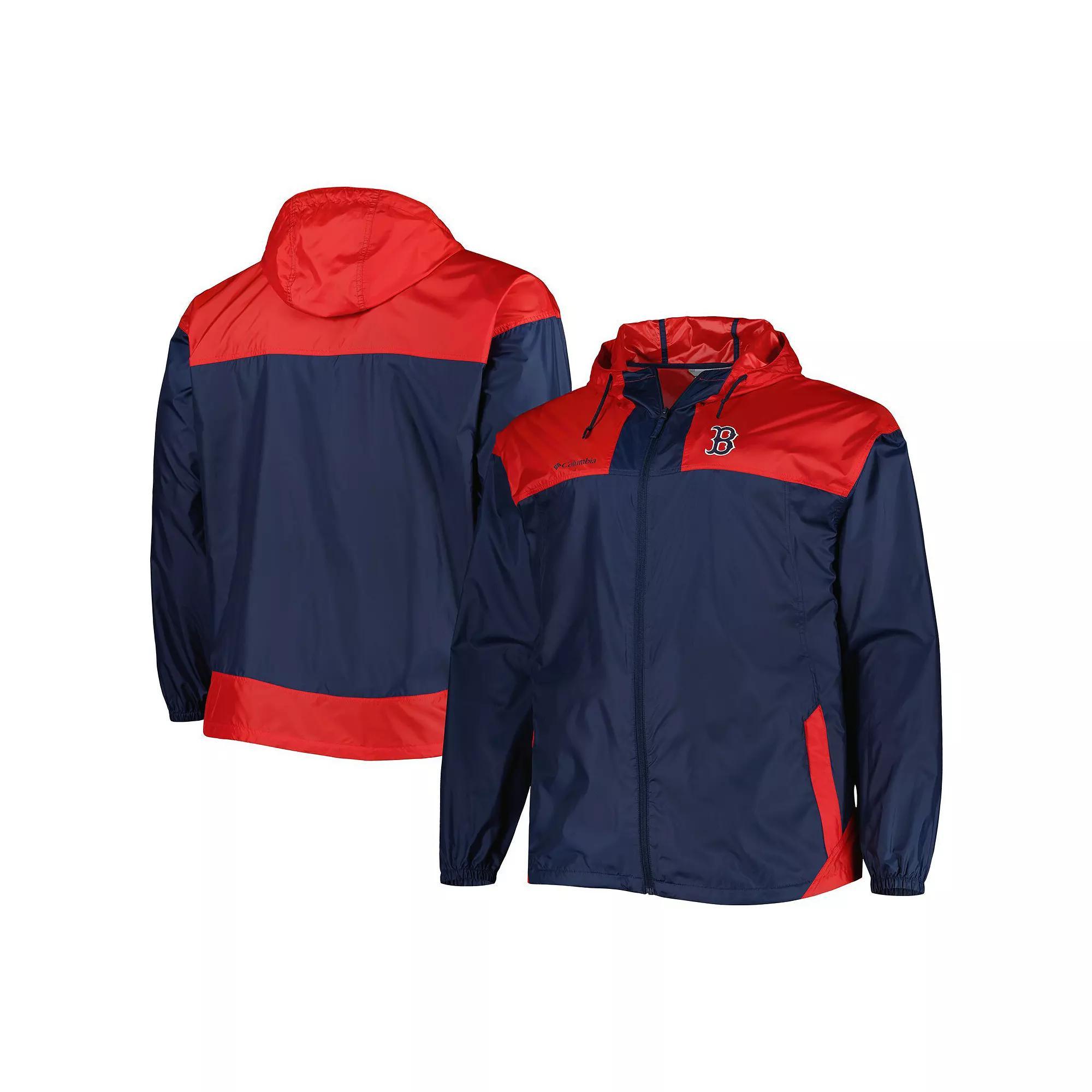 Men's Columbia Navy Boston Red Sox Flash Forward Challenger Omni-Shade Full-Zip Windbreaker, Size: 3XB, Blue Product Image