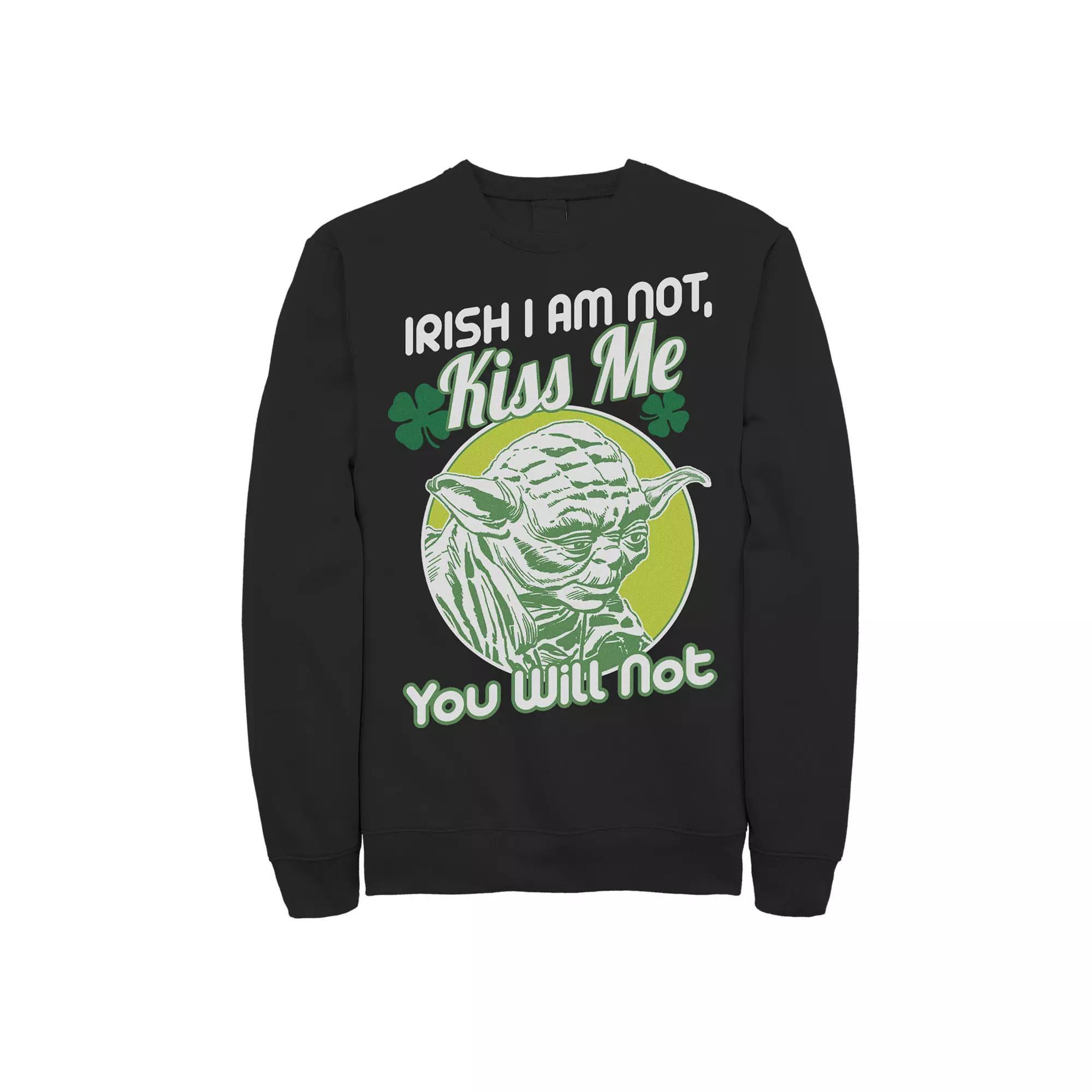 Men's Star Wars Yoda Good St Patricks Day Sweatshirt, Size: XL, Black Product Image