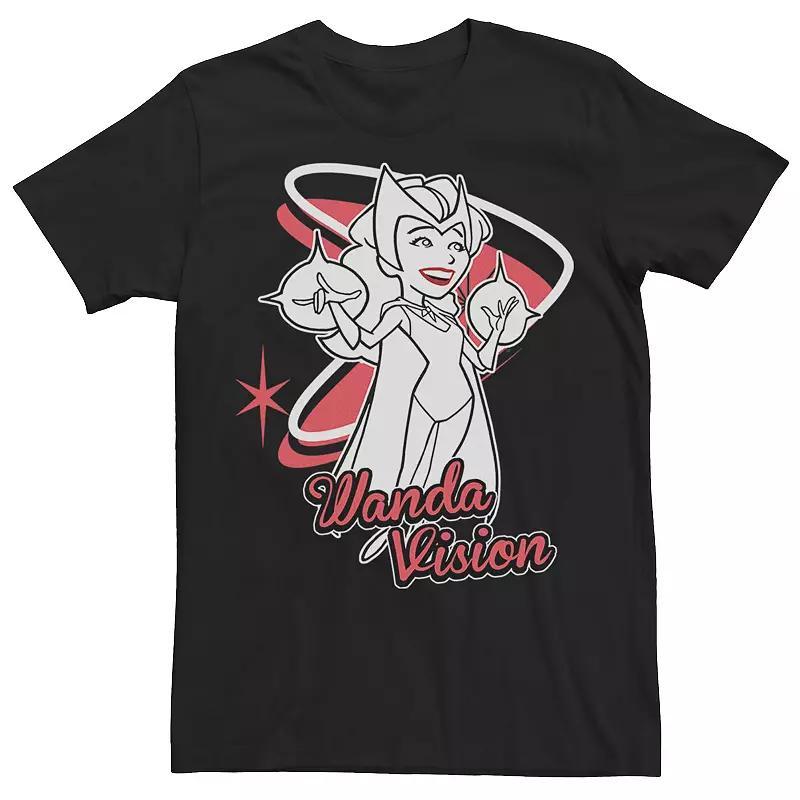 Men's Marvel WandaVision Scarlet Witch Retro Cartoon Tee, Size: Medium, Black Product Image