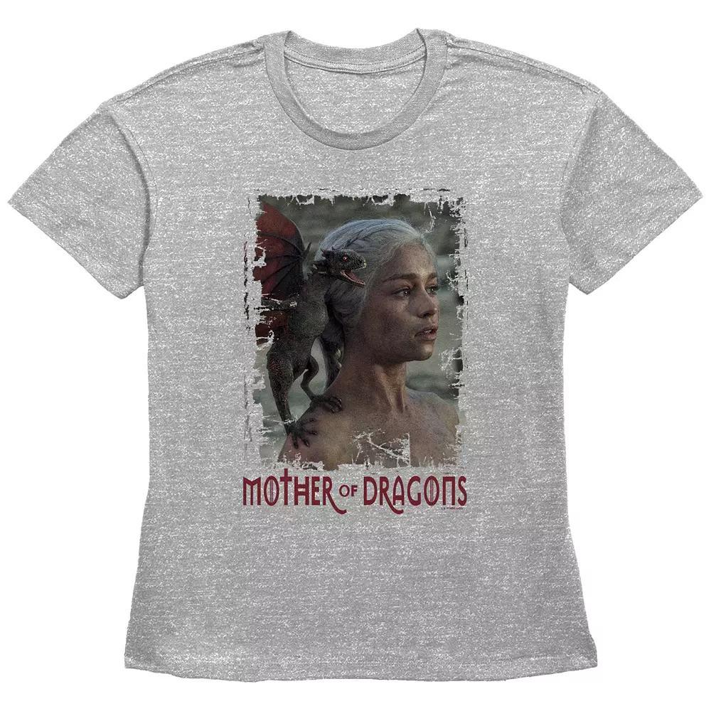 Women's Game Of Thrones Mother Of Dragons Basic Fit Graphic Tee, Size: Small, Grey Gray Product Image