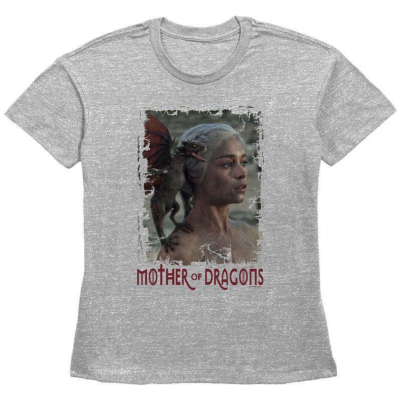 Women's Game Of Thrones Mother Of Dragons Basic Fit Graphic Tee, Size: Small, Grey Gray Product Image