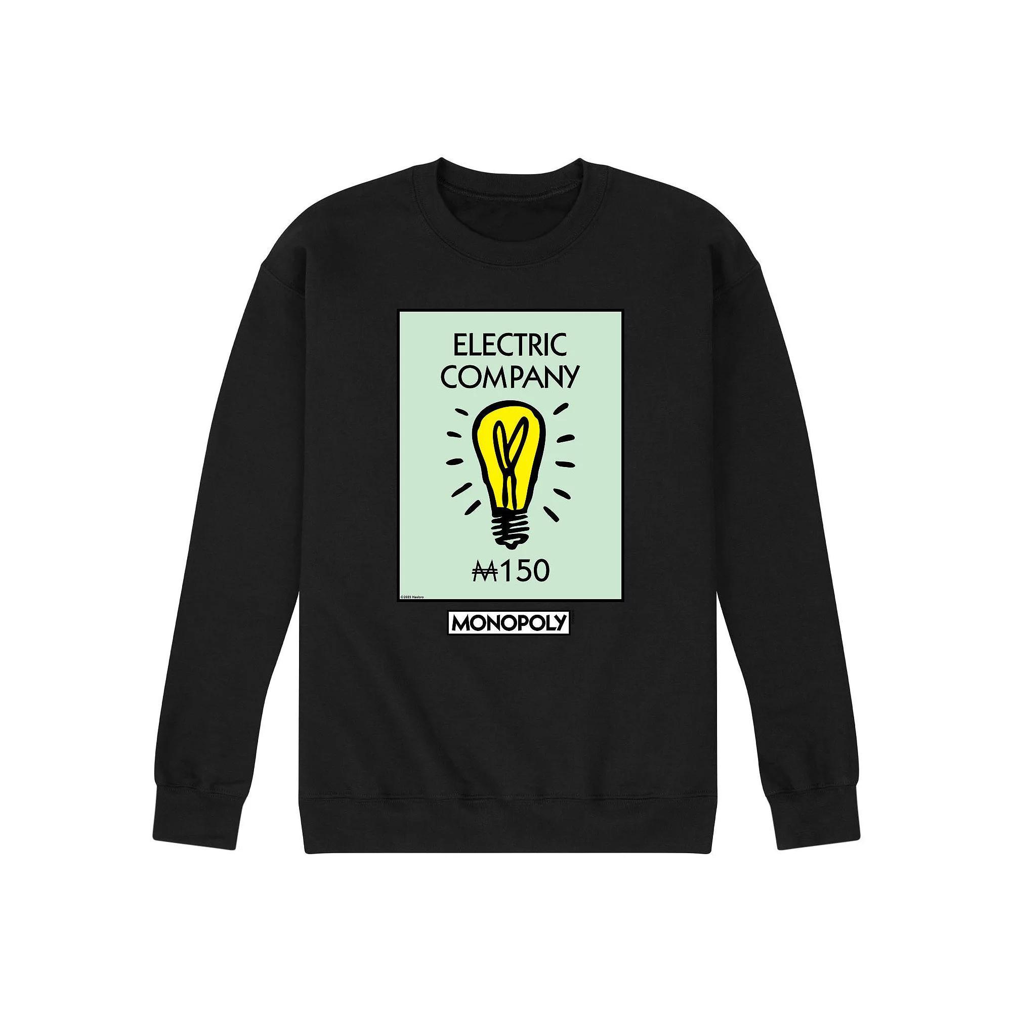 Men's Monopoly Electric Company Fleece Sweatshirt, Size: XL, Black Product Image