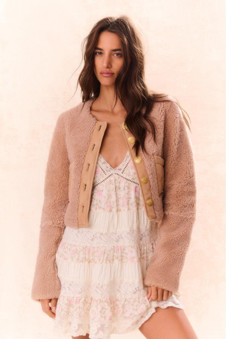 Lully Faux Shearling Jacket - ROSE DUST Product Image