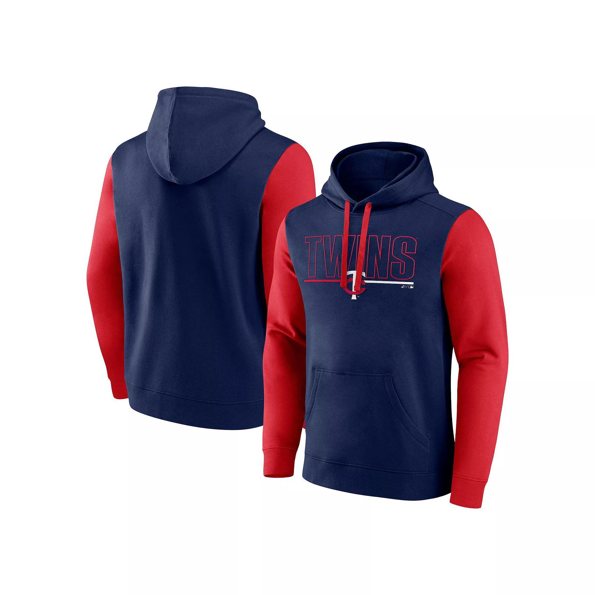 Men's Fanatics Navy Minnesota Twins Outline Fleece Pullover Hoodie, Size: 3XL, Blue Product Image