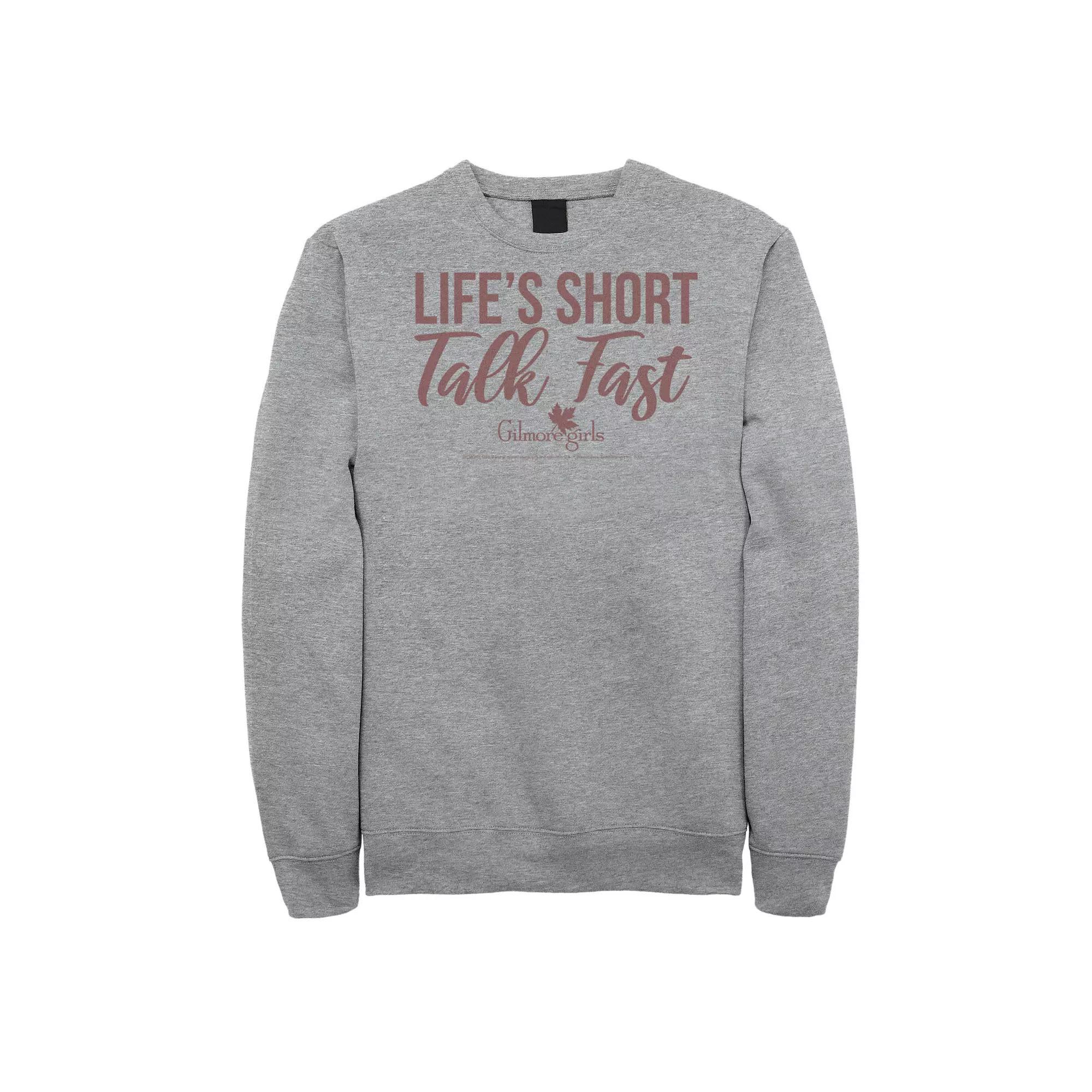 Men's Gilmore Girls Life's Short Talk Fast Sweatshirt, Size: 3XL, Athletic Grey Product Image