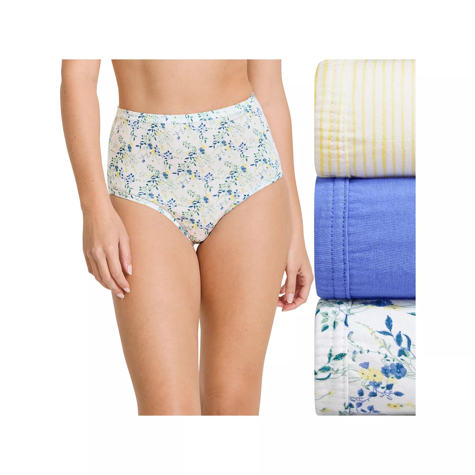 Plus Size Jockey® Elance 3-pk. Briefs Panty Set 1486, Women's, Yllw Strp Product Image