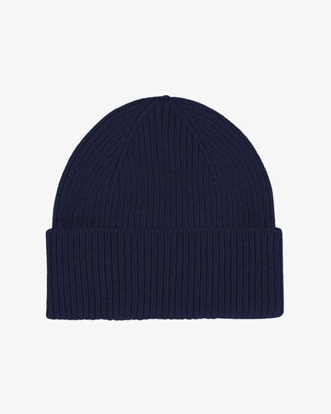 Merino Wool Beanie - Navy Blue Product Image