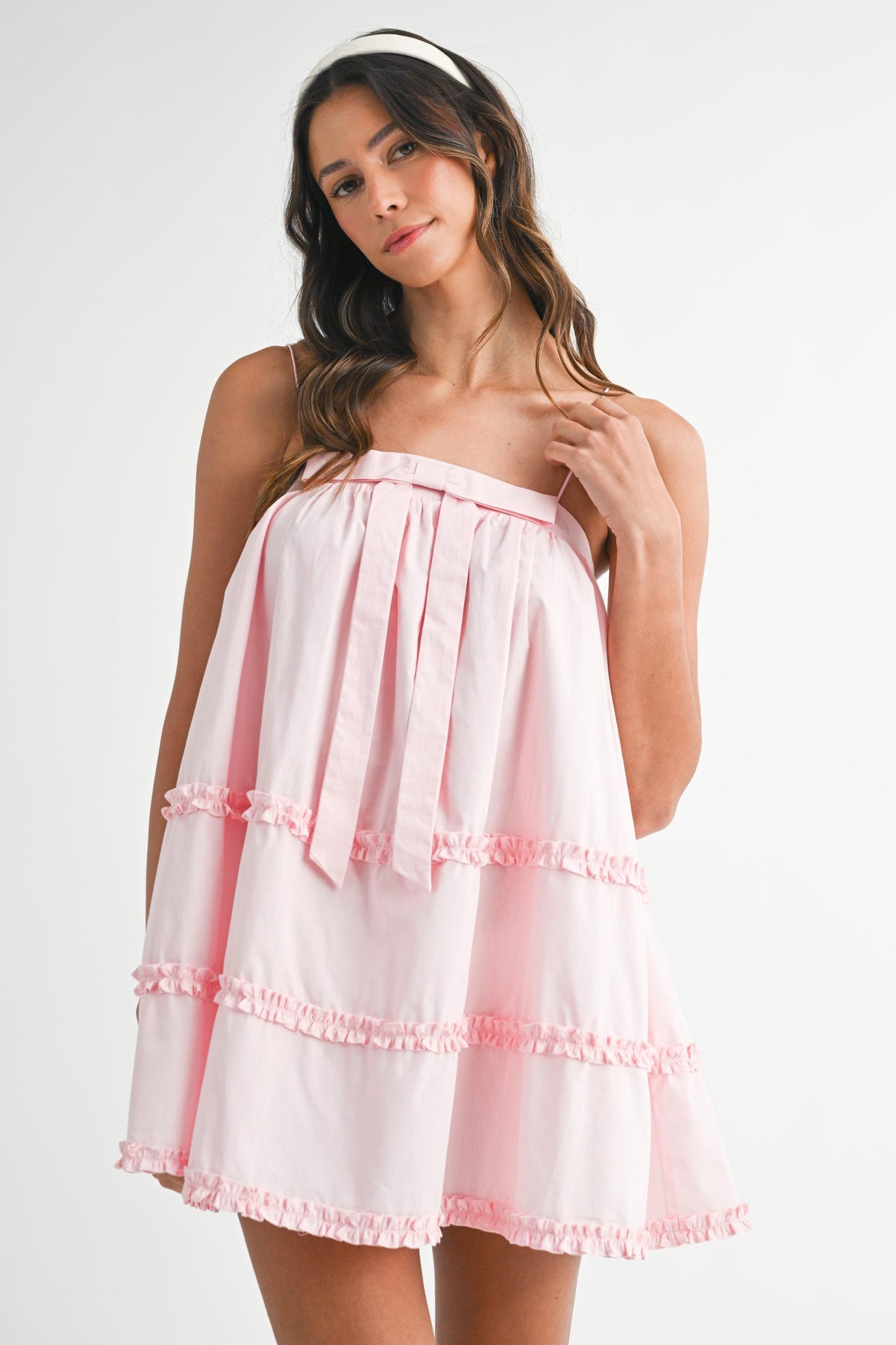 Ruffled Babydoll Mini Dress Product Image