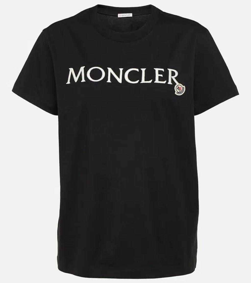 MONCLER Cotton Jersey T-shirt In Black Product Image