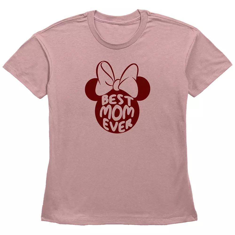 Disney's Minnie Mouse Juniors' Best Mom Ever Bow Silhouette Graphic Tee, Women's,  Product Image