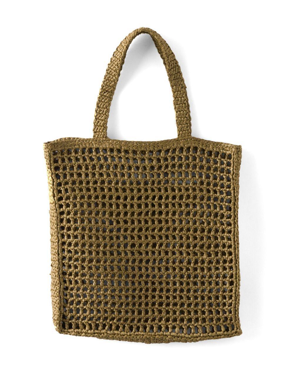 triangle-logo raffia tote bag Product Image