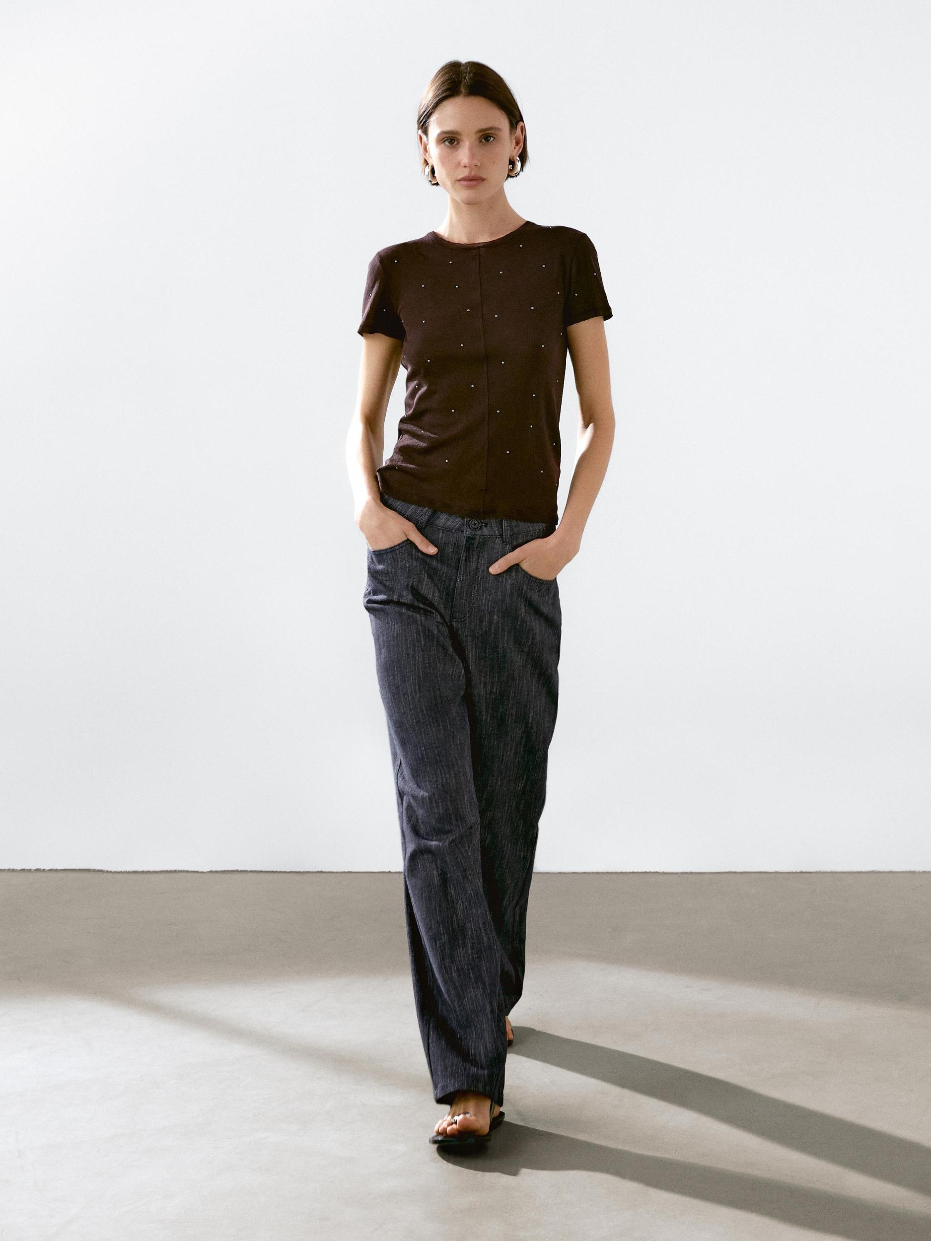 T-shirt with metal studs Product Image