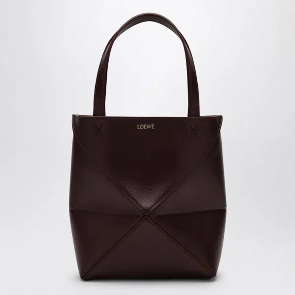 LOEWE Mini Puzzle Fold Bag Dark Burgundy Women In Red Product Image