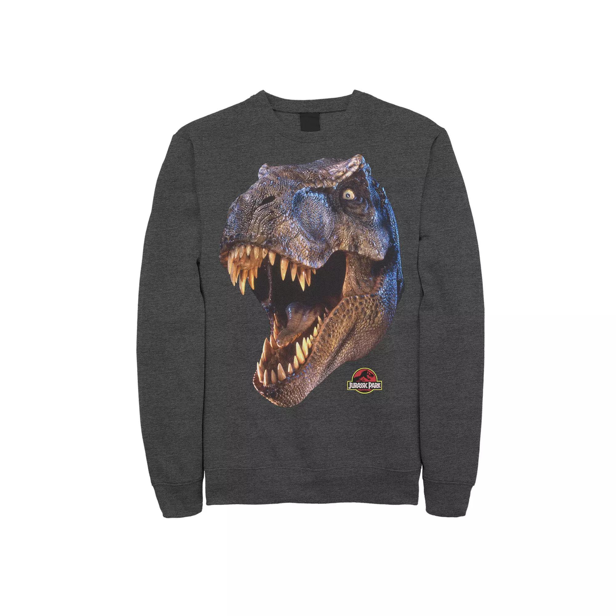 Men's Jurassic Park T-Rex Head Roar Fleece Graphic Pullover,  Product Image