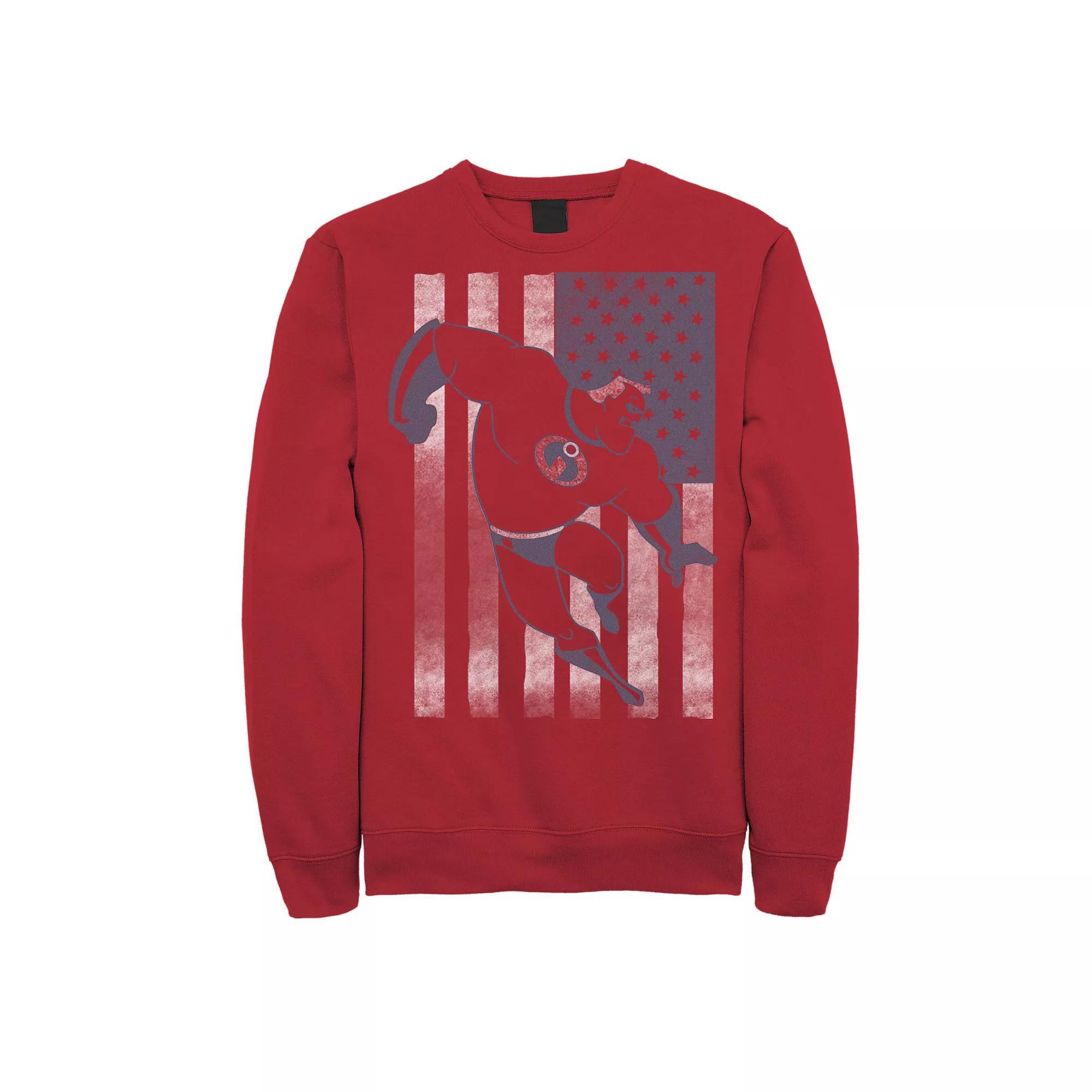 Disney / Pixar's The Incredibles Men's American Flag Sweatshirt, Size: Large Product Image