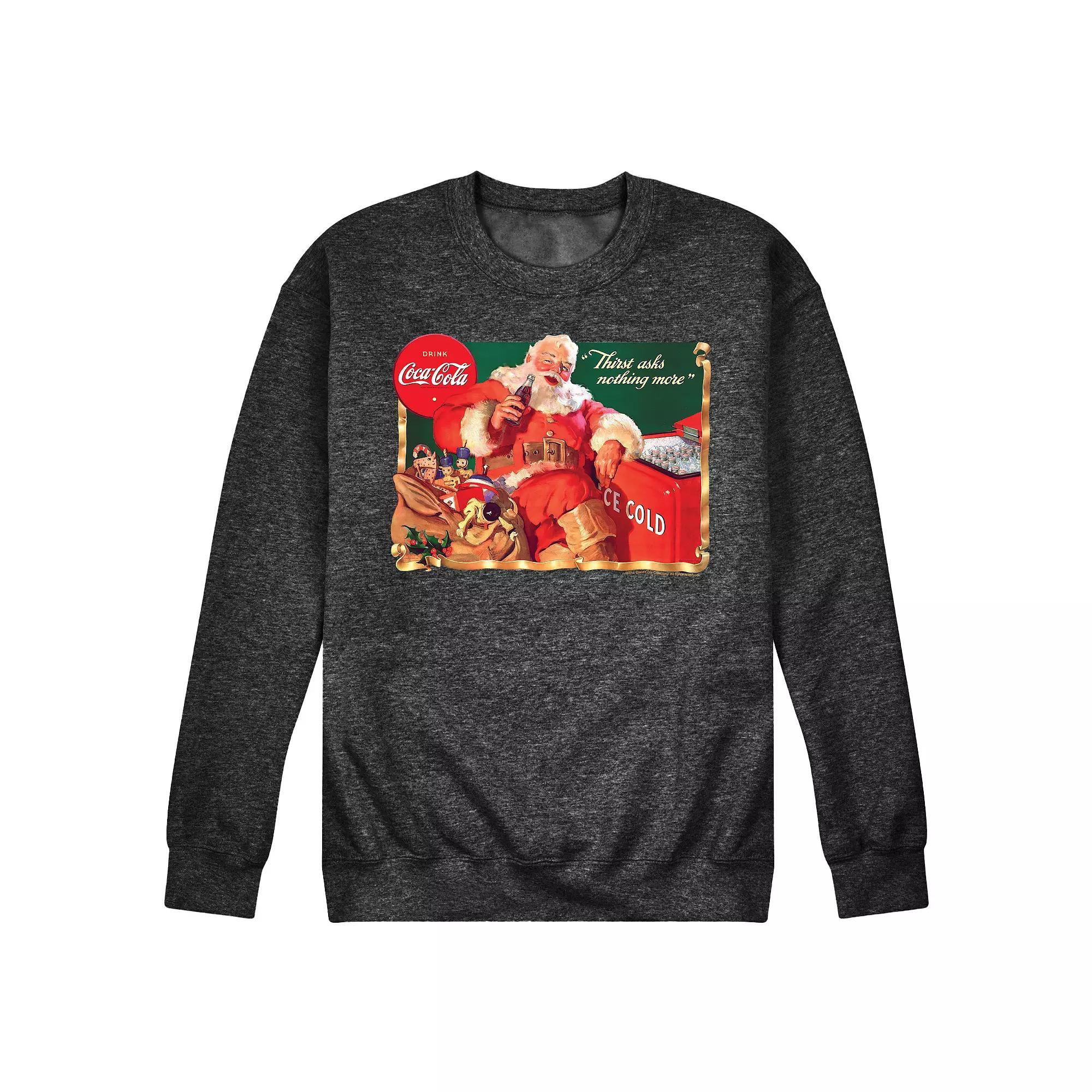 Men's CocaCola Vintage Santa Sweatshirt, Size: XL, Grey Product Image